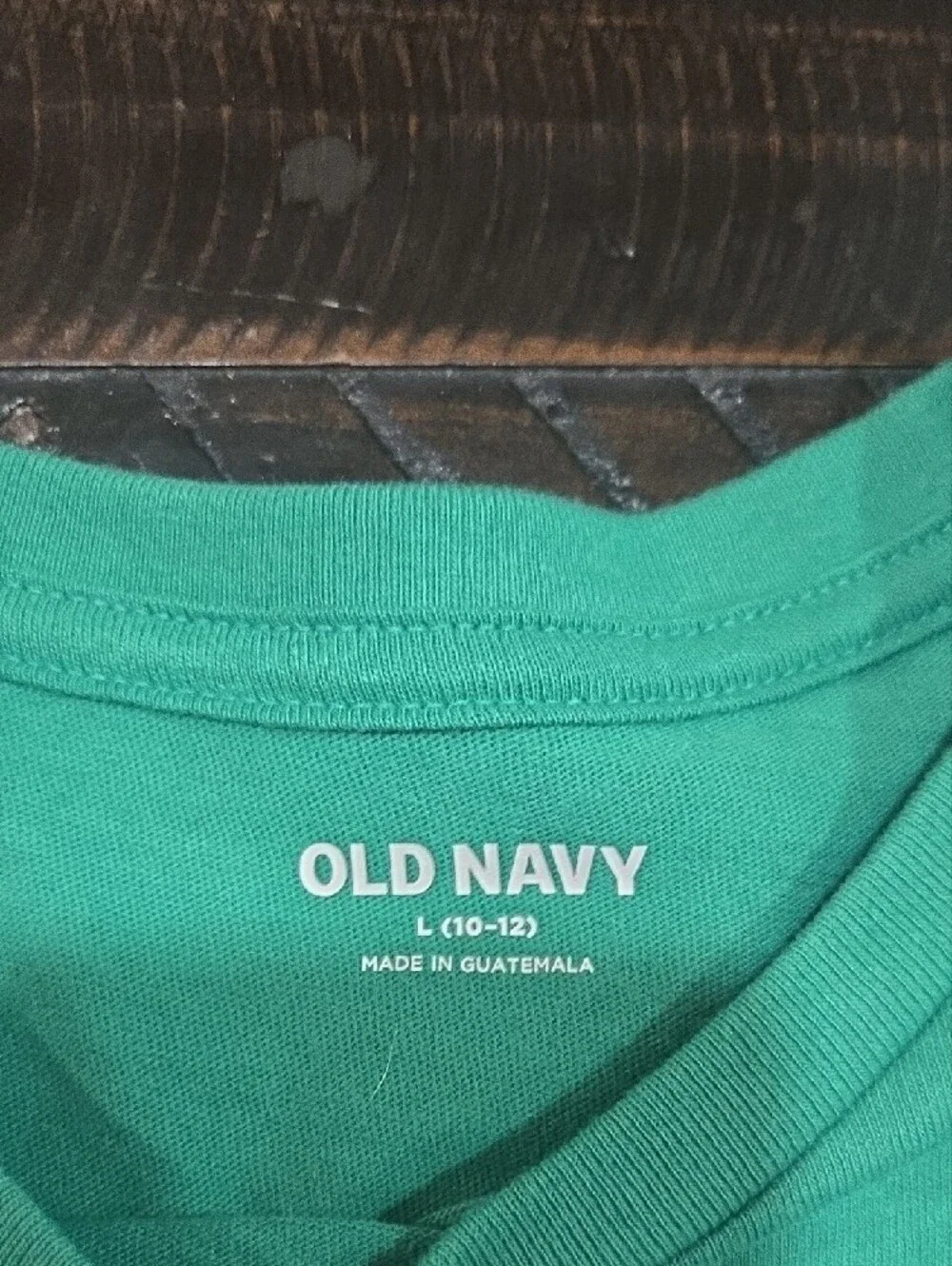 Old Navy Teal Green Short-Sleeve Tee with White Clover Graphic